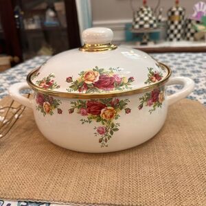 Royal Albert Old Country Roses‎  Metal Covered Dish Casserole Cookware Germany
